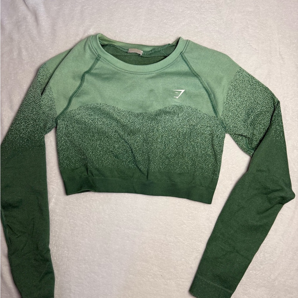 Gymshark Two-Tone Green Crop Top
